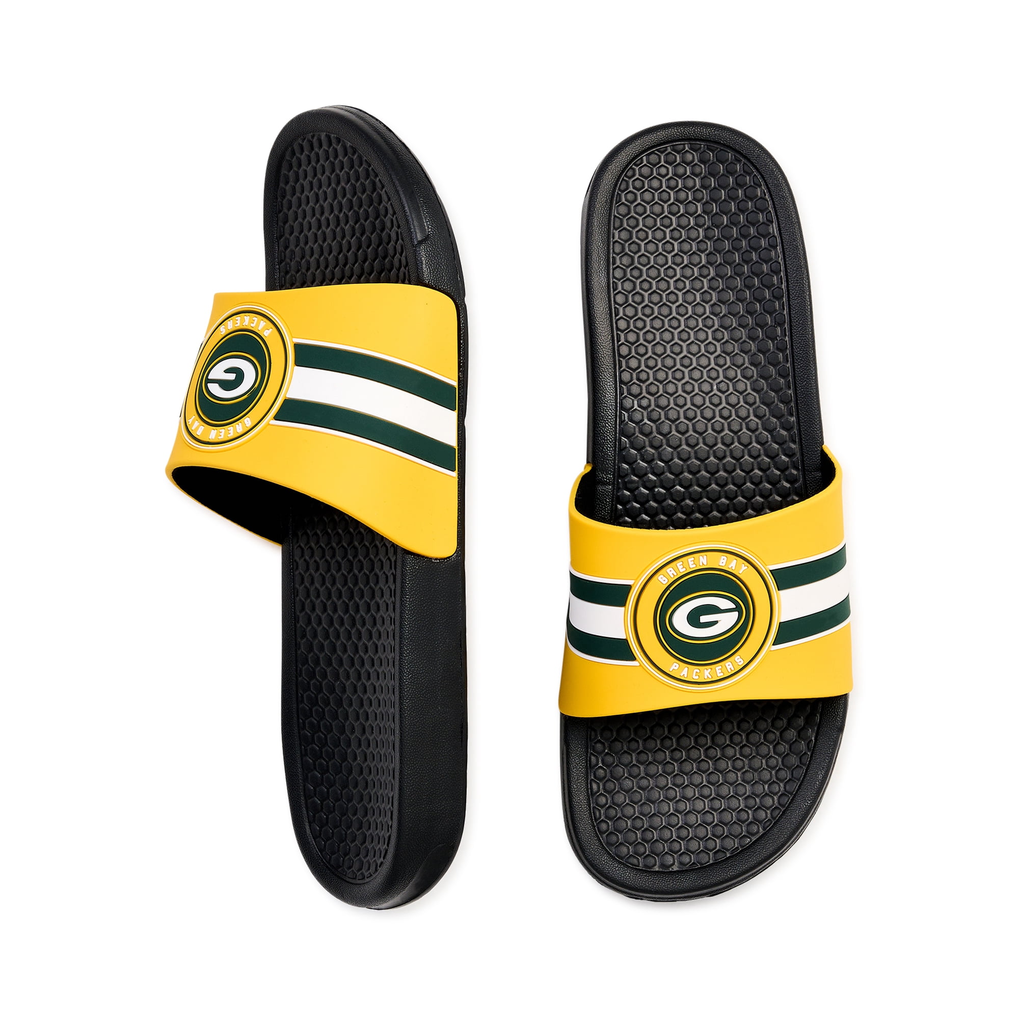FOCO Green Bay Packers Men's Raised Slide Sandals 