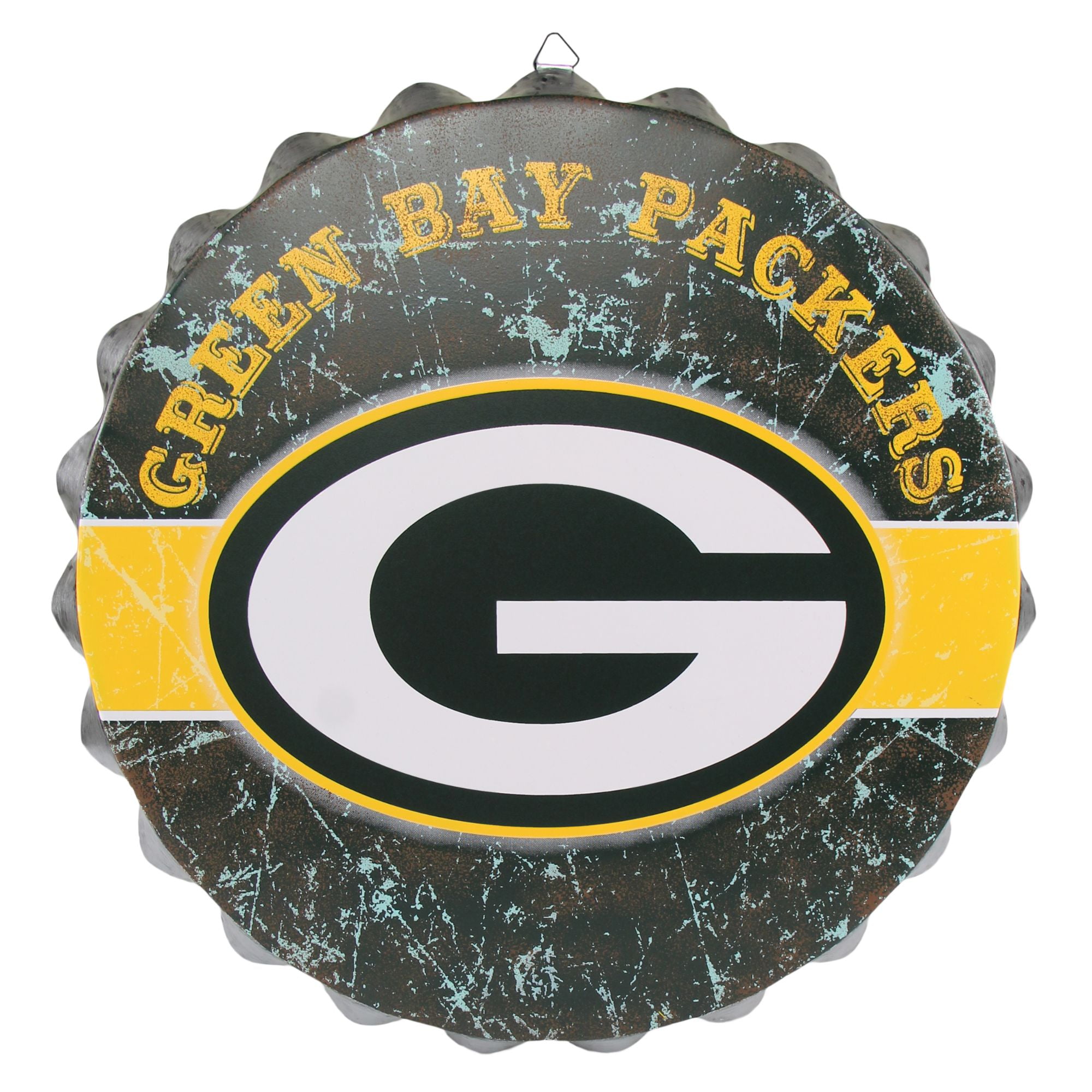 FOCO Green Bay Packers NFL Metal Distressed Bottlecap Sign