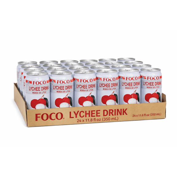 FOCO Lychee Drink 11.8 fl oz Cans 24 Pack Total 283.2 fl oz