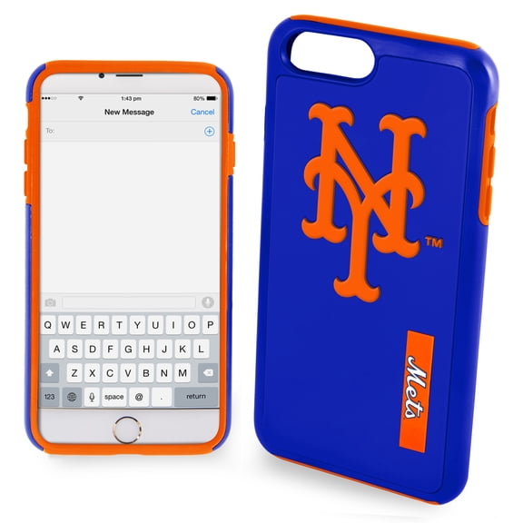FOCO MLB New York Mets Dual Hybrid Case for iPhone 8 Plus, 7 Plus, 6 Plus & 6s Plus (5.5")