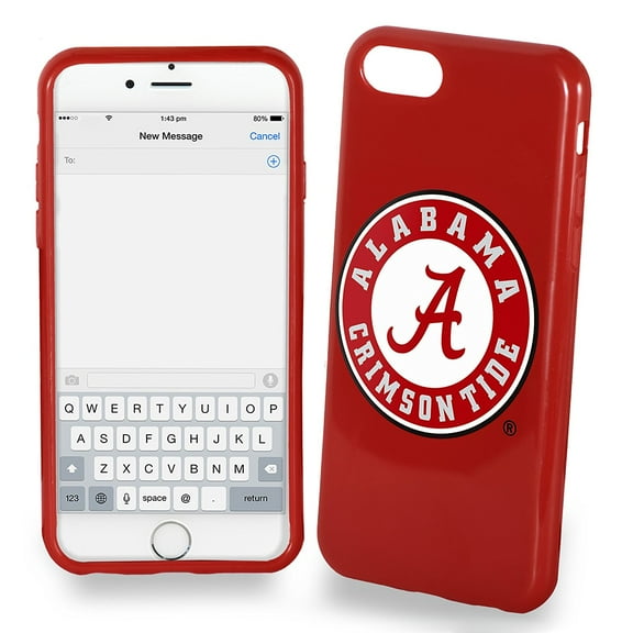 FOCO NCAA Alabama Crimson Tide Soft Case for iPhone SE (2022-20), 8, 7 (4.7")