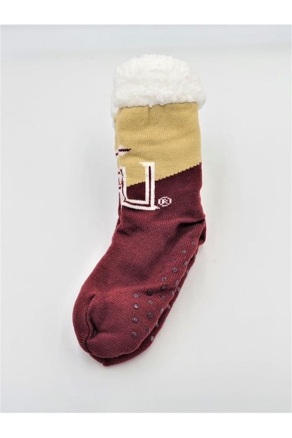 NCAA Florida State Seminoles Color Block Footy Slippers Non-Skid Bottom