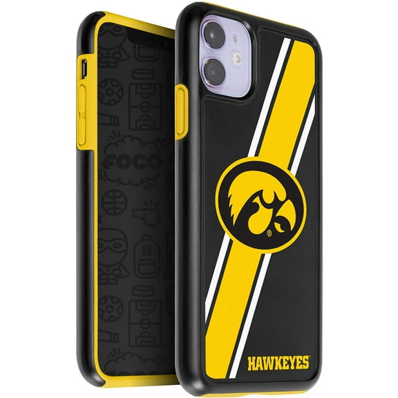 FOCO NCAA Iowa Hawkeyes Dual Hybrid Case for iPhone 11 & XR (6.1")