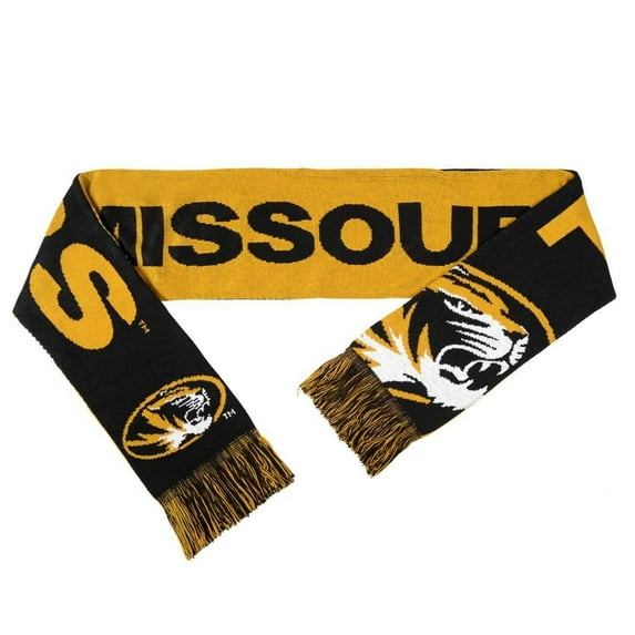 FOCO NCAA Missouri Tigers Split Logo Reverse Scarf 66"