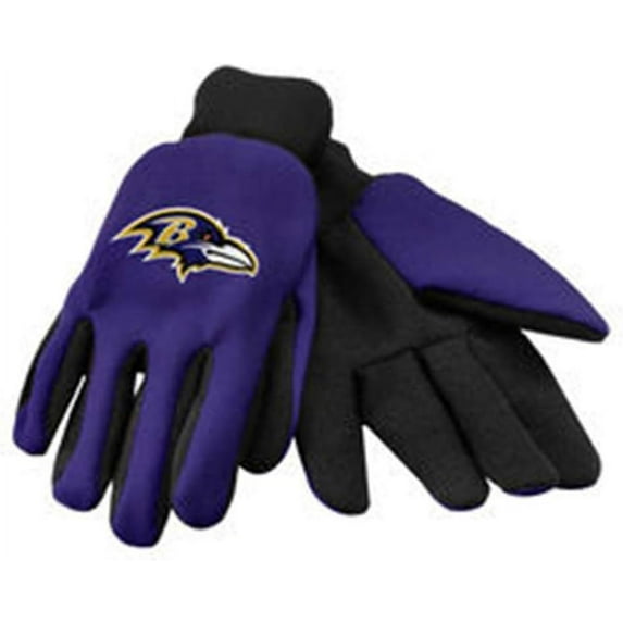 FOCO NFL Colored Palm Utility Work Gloves Baltimore Ravens One Size (Pack of 1) Team Color