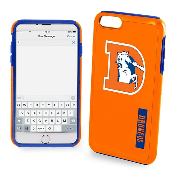 FOCO NFL Denver Broncos Retro Case For iPhone 8 Plus, 7 Plus, 6S Plus, (5.5")