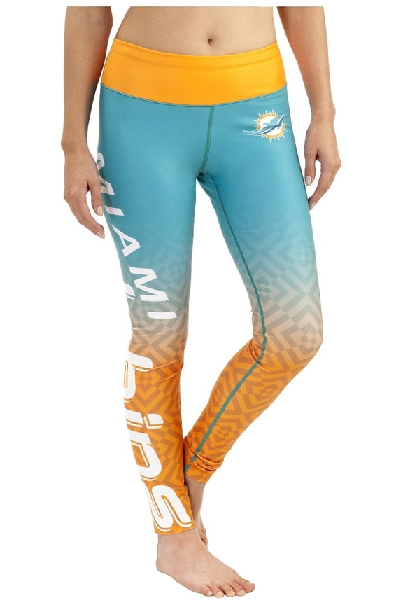 NFL Licensed Miami Dolphins Gradient Print Leggings Women's Medium