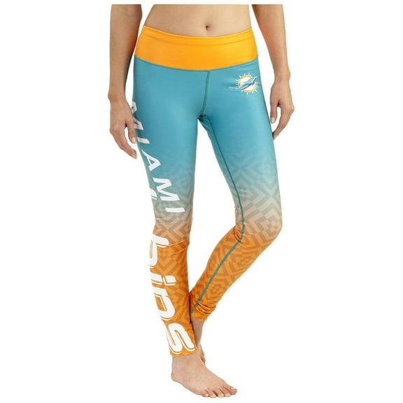 FOCO NFL Licensed Miami Dolphins Gradient Print Leggings Women's Small