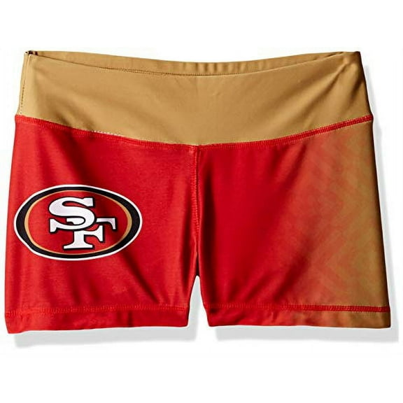 FOCO NFL Licensed San Francisco 49ers Gradient Print Bootie Shorts - Medium