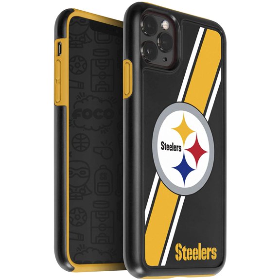 FOCO NFL Pittsburgh Steelers Dual Hybrid Case for iPhone 11 Pro Max & XS Max (6.5)