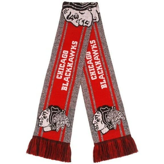 FOCO NHL Chicago Blackhawks Grey Big Logo Winter Scarf (66")