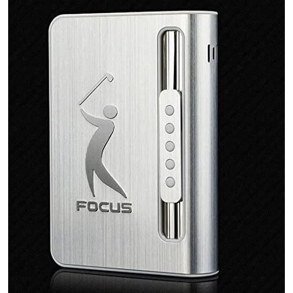 FOCUS 10 pack Automatic Loading Cigarette Case Dispenser With Built in Torch Lighter (SILVER COLOR)- FOR KING SIZE CIGARETTES (GD-1330 , FREE CAR sticky pad for Phone PDA MP3 MP4)