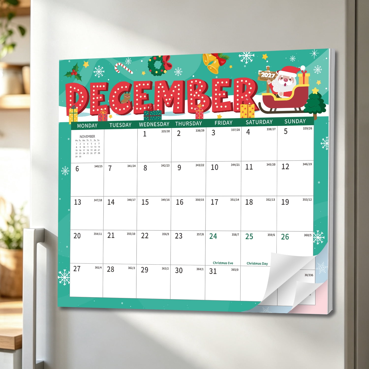 FOCUS DAY 18-Month Magnetic Refrigerator Calendar 2027-2028, 11.5