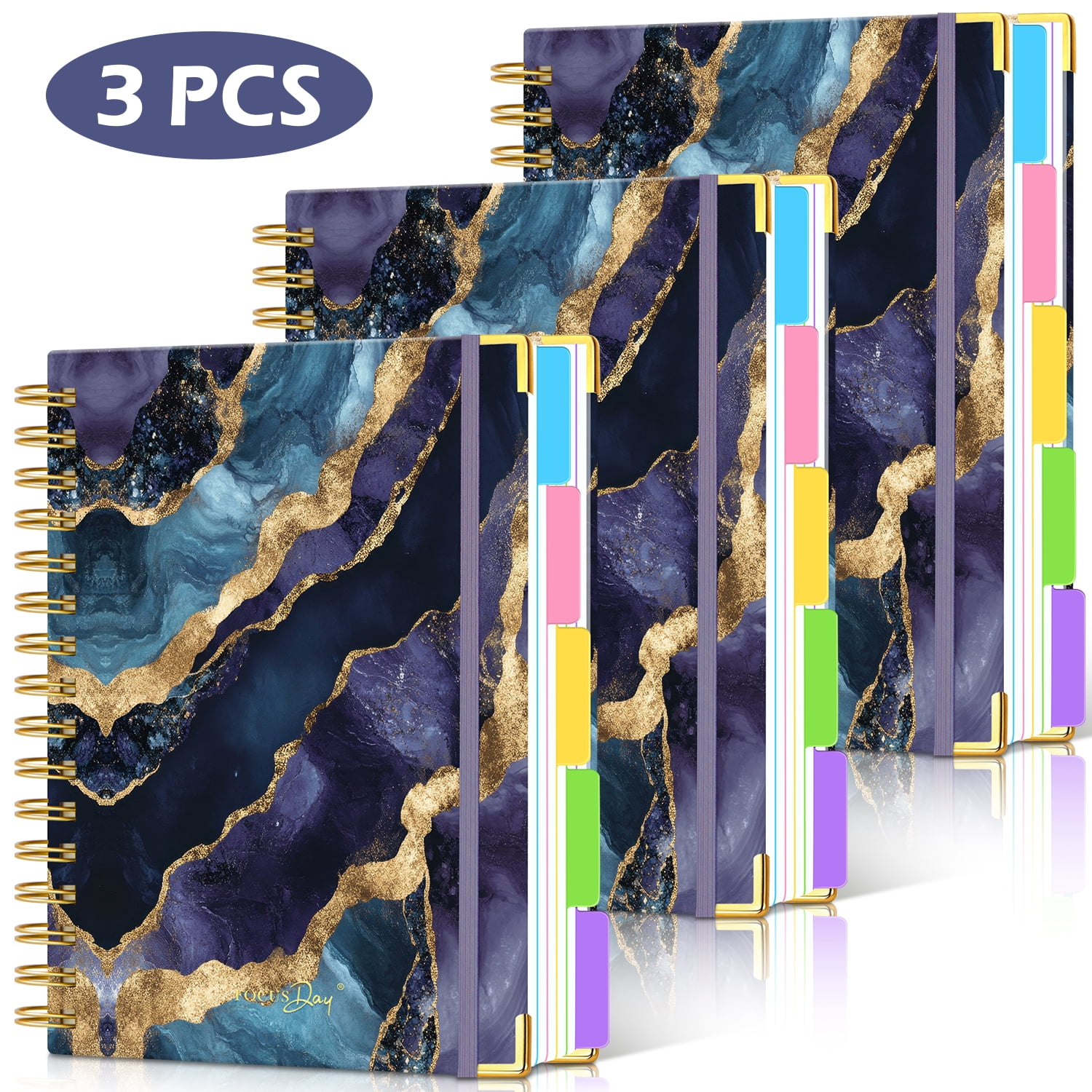 Reflection Writing Notebook FOCUS DAY 3 Pack 5 Subject Notepad with Removable Dividers Tabs ...