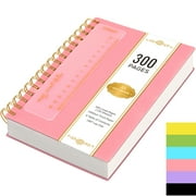 FOCUS DAY A5 Spiral Bound Notebook - 5.7x8.4 Lined Journal with 100GSM Archival Paper, 300-Page Durable PVC Cover for Office, Academic & Travel Documentation，Pink
