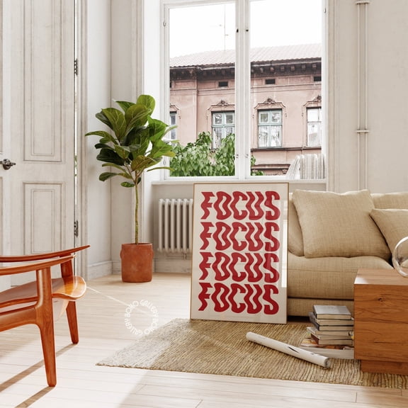 FOCUS Typography Minimalist Trippy Wall Art