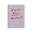thumbnail image 1 of Papier To Go, Undated Daily Productivity Planner, Spiral, Hardcover, B5 Size - 7.1"" x 10"" inches, Typography Print - Focus Plan Reflect, Purple, 1 of 4