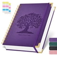 thumbnail image 1 of Nirmiro A5 Spiral Notebook, 5.7"x8.4" Hardcover Leather Cover Journal, 300-Page College Ruled Notebook with 100GSM Thick Paper, Twin-Wire Binding for Note Taking & Creative Writing(Purple), 1 of 7