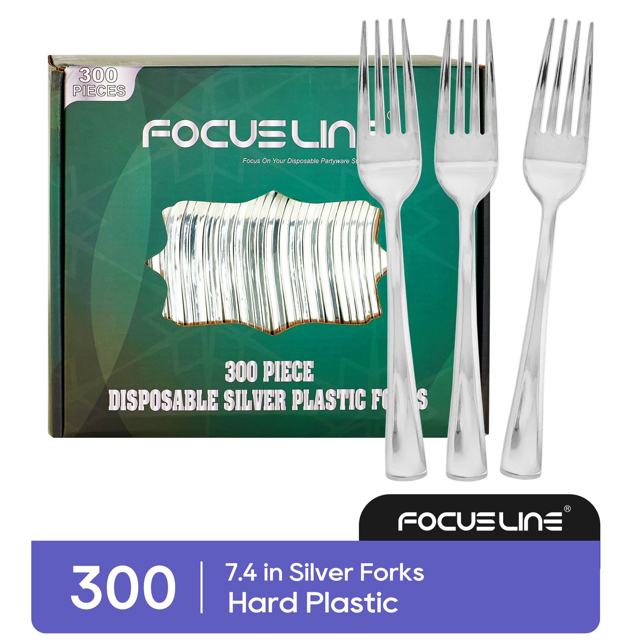 Great Value Premium Disposable Plastic Forks, Clear, 48 Count