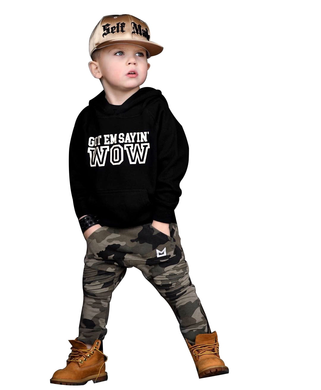 FOCUSNORM 2Pcs Toddler Baby Boy Fall Winter Clothes Long Sleeve