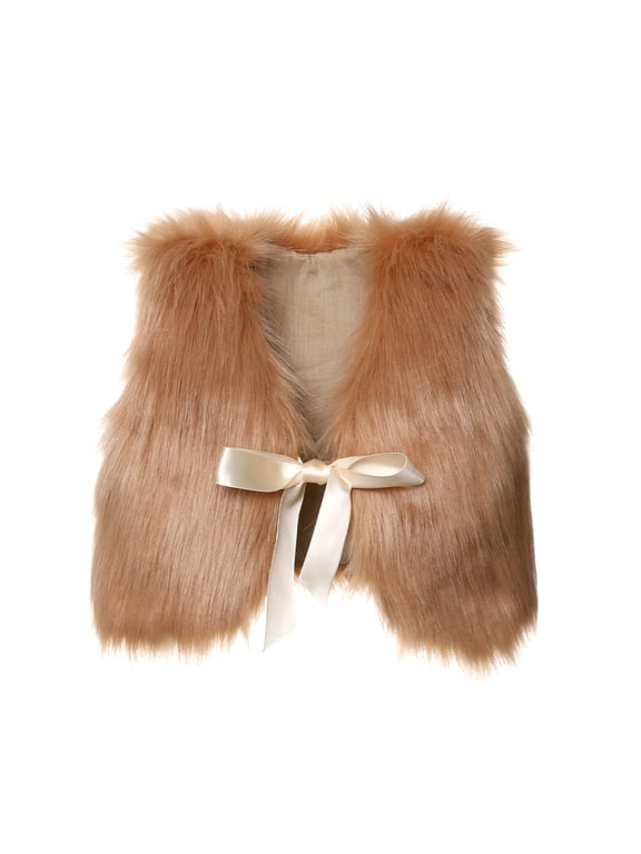 Kids Faux Fur Vest for Toddler Girl Infant Baby Jacket Fall Winter Spring Warm Waistcoat Outerwear