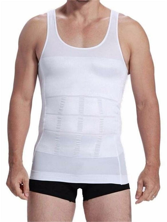 FOCUSNORM Mens Slimming Vest Body Shaper Slim Chest Belly Waist Compression Shirt S-XXL