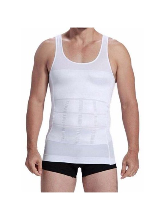 Mens Slimming Vest Body Shaper Slim Chest Belly Waist Compression Shirt S-XXL
