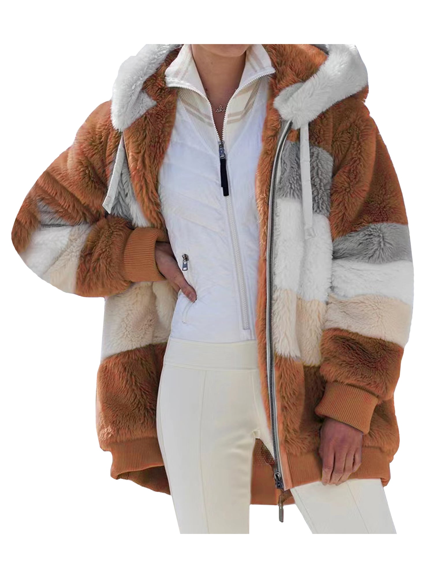 Faux fur sweatshirt women sales