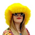 thumbnail image 1 of FOCUSNORM Winter Bucket Hat Fluffy Faux Fur Fisherman Cap for Women Men Solid Color Style, 1 of 4