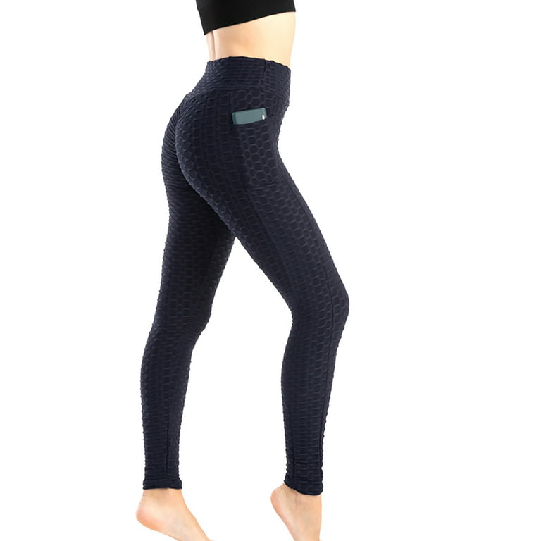 FOCUSNORM Women Bubble High Waisted TIK Tok Leggings Yoga Pants with Pocket  
