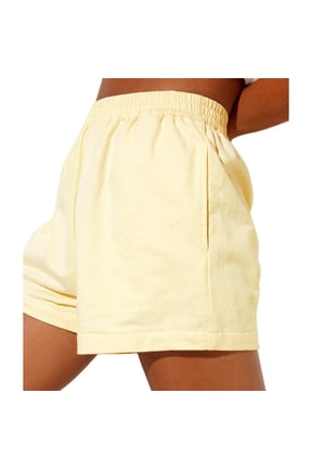 Women Casual Cotton Elastic Waist Shorts Loose Lounge Shorts with Pockets