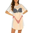 thumbnail image 1 of FOCUSNORM Women Funny Bikini Shirt Cover Up, Short Sleeve Bathing Suit Shirt, Baggy T Shirt Dress Fun Wear, 1 of 6