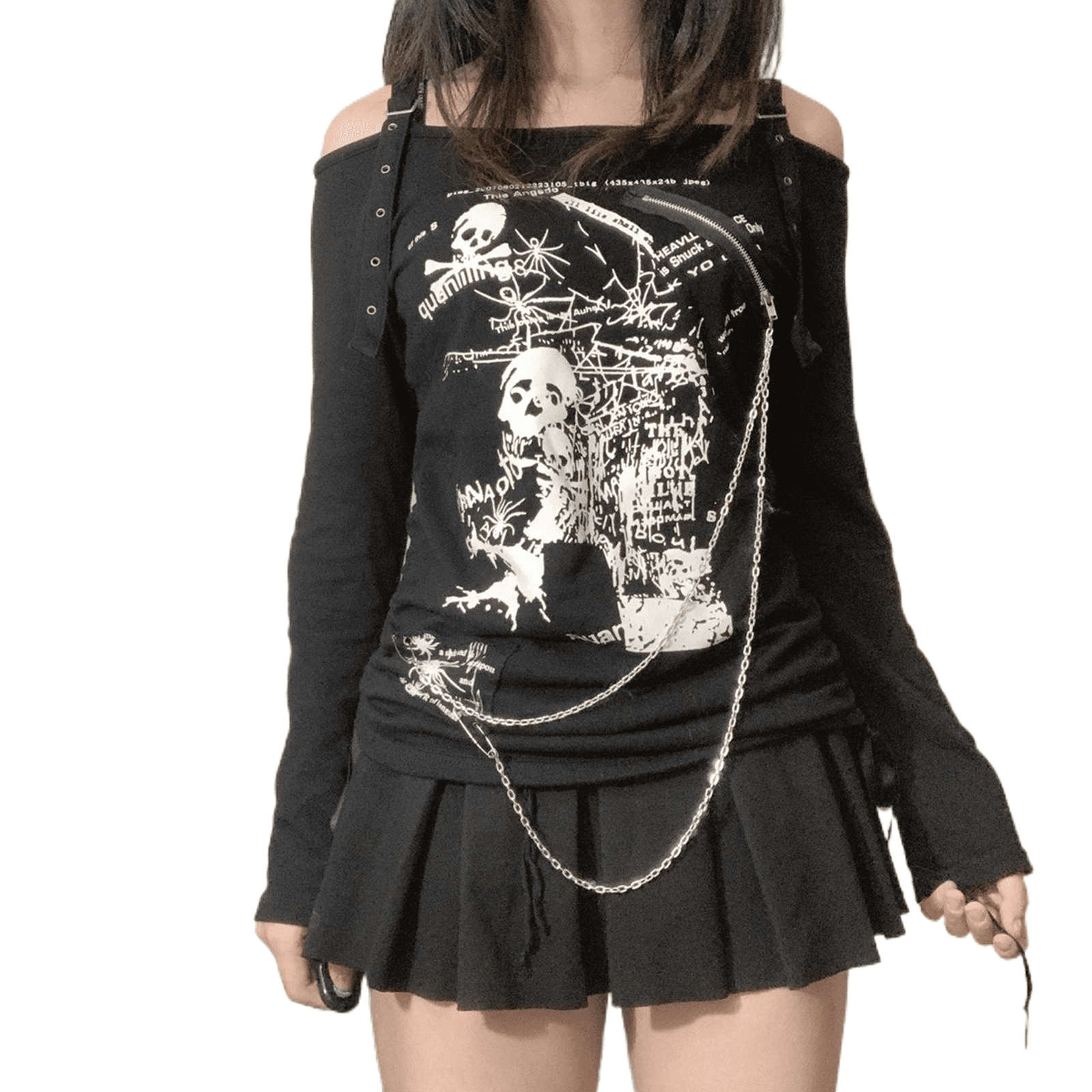 YCNYCHCHY Sexy Y2k Goth Punk Rhinestone Skull Spaghetti Straps Bodycon  Backless Sleeveless E-girls Aesthetic Black Crop Top Bra Camisole