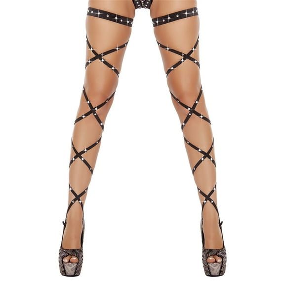 FOCUSNORM Women Shiny Rhinestone Leg Wraps for Raves, Dancing, Music Festival,Club Wear