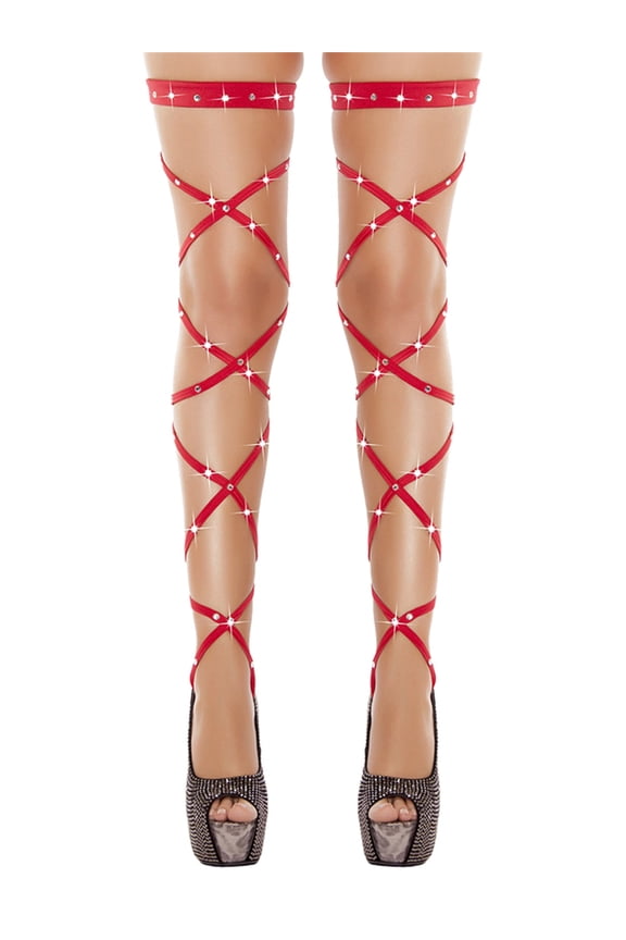 Women Shiny Rhinestone Leg Wraps for Raves, Dancing, Music Festival,Club Wear