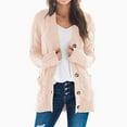 thumbnail image 1 of FOCUSNORM Women's Long Sleeve Cable Knit Sweater Open Front Cardigan Button Loose Outerwear, 1 of 8