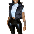 thumbnail image 1 of FOCUSNORM Women's Winter Crop Vest Lightweight Sleeveless Warm Outerwear Puffer Vest Padded Gilet, 1 of 8