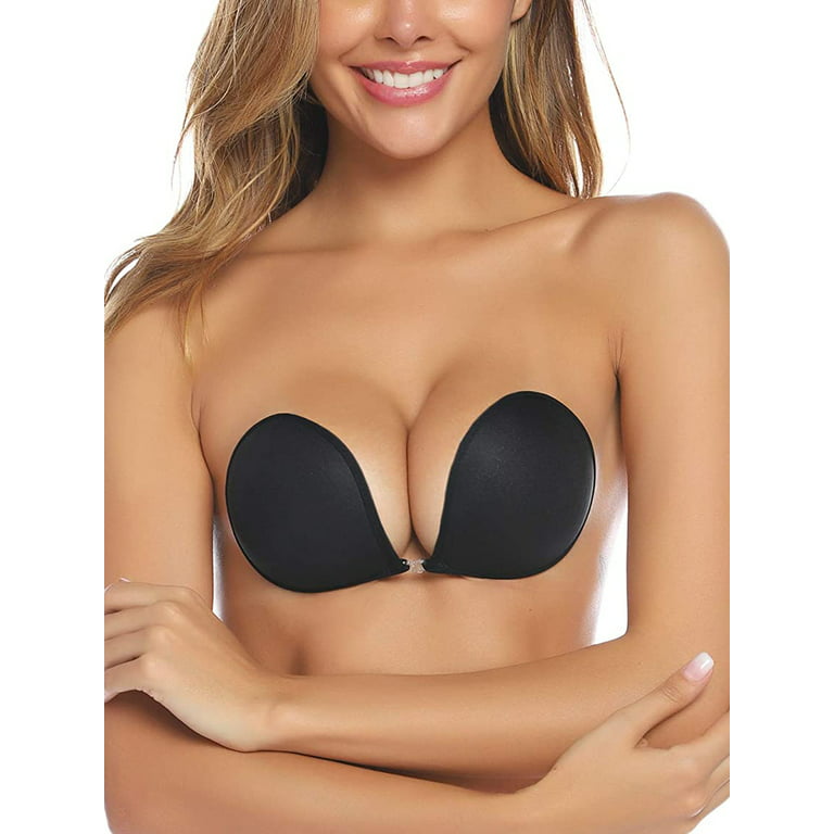 FOCUSNORM Womens Strapless Invisible Bra Self-Adhesive Push Up Sticky Bras  