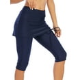 thumbnail image 1 of FOCUSSEXY 1-2 Pcs Women's Swim Pants Swim Shorts Sport Swim Skirt Bottoms for Women Skinny Capris Swim Shorts Trunks with Side Drawstring, 1 of 8