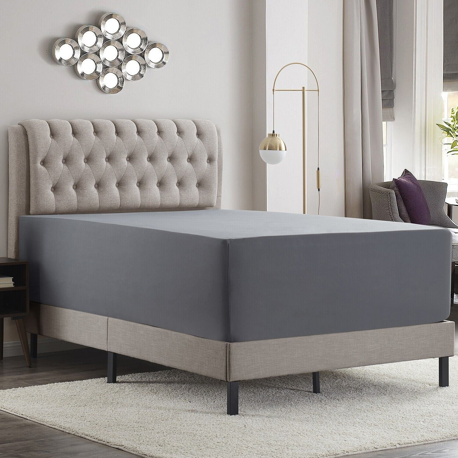 FOCUSSEXY 18"21" Full Size Bed Sheet Elastic Corner Straps Fitted