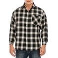 thumbnail image 1 of FOCUSSEXY Men's Flannel Shirts Big & Tall Long-Sleeve Button Down Plaid Shirt Workshirt Mens Business Work Plaid Formal Top Big and Tall Plaid Shirt Red Black, 1 of 7