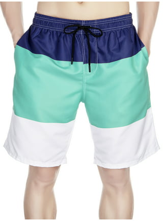 Neo Heritage Color Block Swimming Trunks Navy Blue/Green - SS23