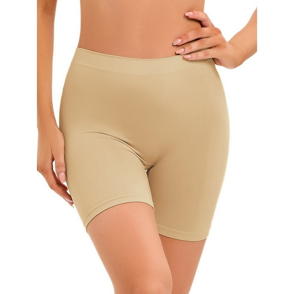 FOCUSSEXY Shapewear for Women Seamless Mid-Thigh Body Shaper High-Waist Thigh Slimmer Womens Thigh Shaper Comfortable Smooth Slip Shorts Panties Under Skirt for Women