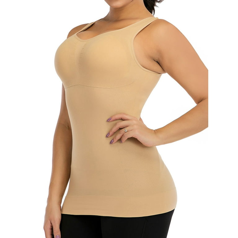 Shapewear For Plus Size Women Tummy Control Shapewear Built-in Bra Shaping  Tank Tops Slimming Body Shaper Compression Underwear