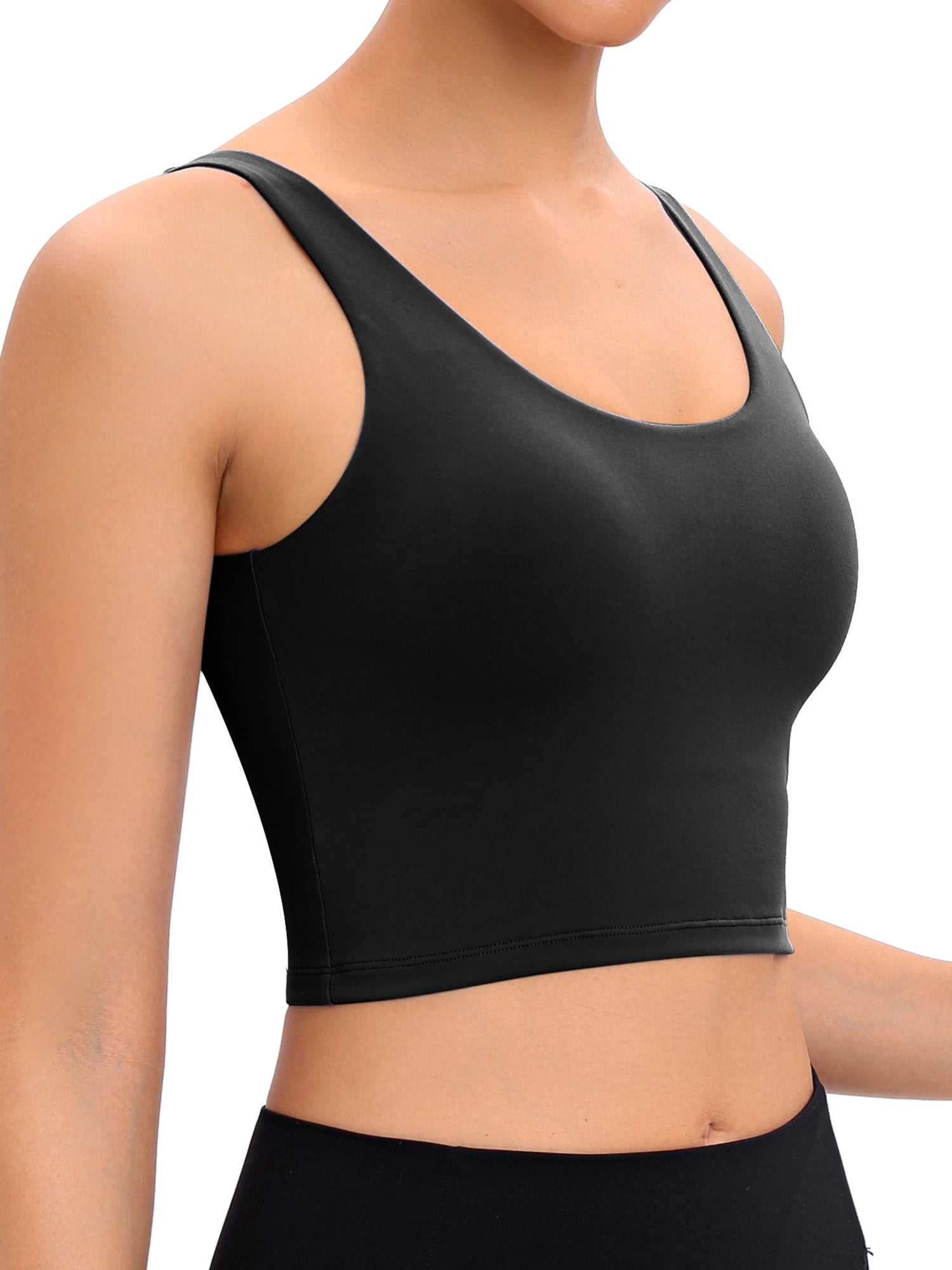 FOCUSSEXY Women's Yoga Tank with Built in Bra, Padded Sports Bra