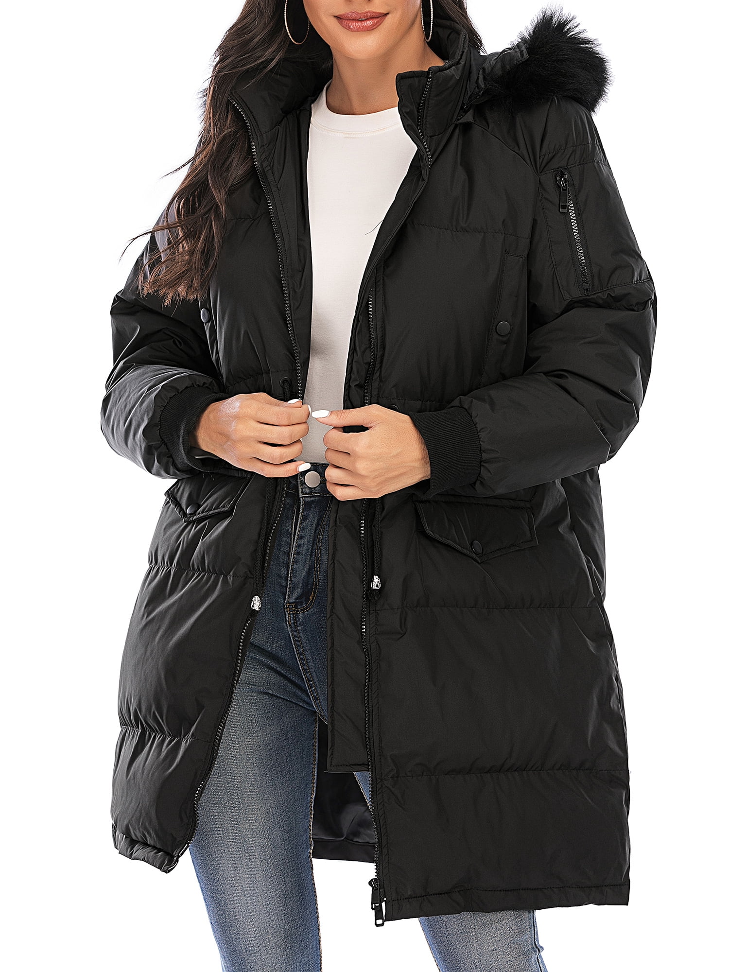 FOCUSSEXY Womens Down Coat Down Jacket Women's Jump Down