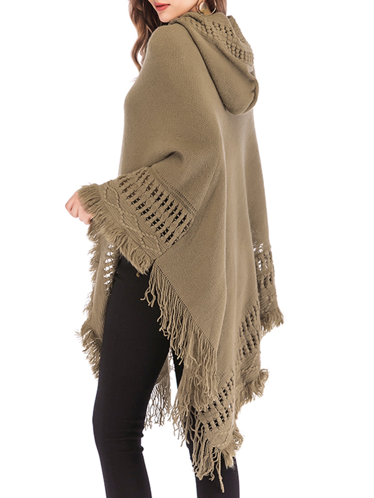 Cowlneck Knit Poncho - Gray  Deeply Rooted Beauty +Boutique