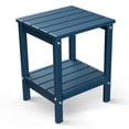 thumbnail image 1 of FODINGHILL 2-Tier Outdoor Side Table, HDPE All Weather Adirondack Patio Table with Storage Shelf, Outside End Table for Porch Backyard Indoor, Blue, 1 of 7