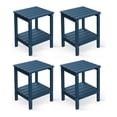 thumbnail image 1 of FODINGHILL 2-Tier Outdoor Side Table set of 4, HDPE All Weather Adirondack Patio Table with Storage Shelf, Outside End Table for Porch Backyard Indoor, Blue, 1 of 7