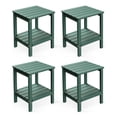 thumbnail image 1 of FODINGHILL 2-Tier Outdoor Side Table set of 4, HDPE All Weather Adirondack Patio Table with Storage Shelf, Outside End Table for Porch Backyard Indoor, Forest, 1 of 7
